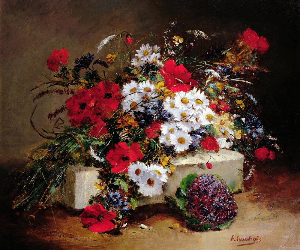 Poppies and Daisies od Eugene Henri Cauchois