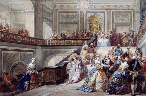 Fete at the Chateau de Versailles on the occasion of the Marriage of the Dauphin in 1745 od Eugène Louis Lami