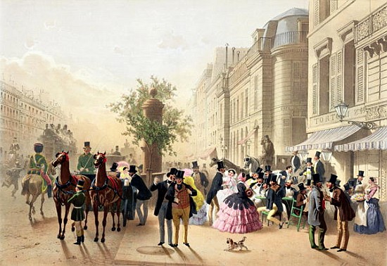 Boulevard des Italiens, from ''Physionomies de Paris'' od Eugene Charles Francois Guerard