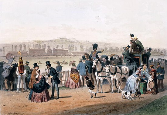 Racecourse at the Bois de Boulogne od Eugene Charles Francois Guerard