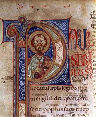 Epistle of St. Paul, 12th century (vellum) od European School, (12th century)