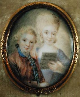 Wolfgang Amadeus Mozart (1756-91) and his sister Maria-Anna called 'Nannerl' (1751-1829)