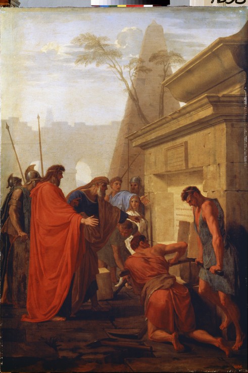 Darius the Great opening the tomb of Nitocris od Eustache Le Sueur