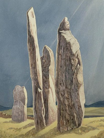 Tall Stones of Callanish, Isle of Lewis, 1986-7 (w/c)  od Evangeline  Dickson