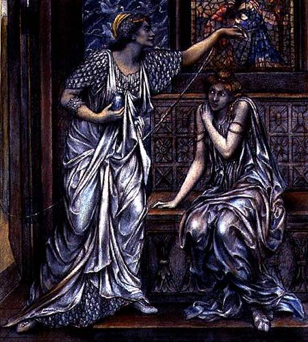 Finished study for Queen Eleanor and Fair Rosamund od Evelyn de Morgan