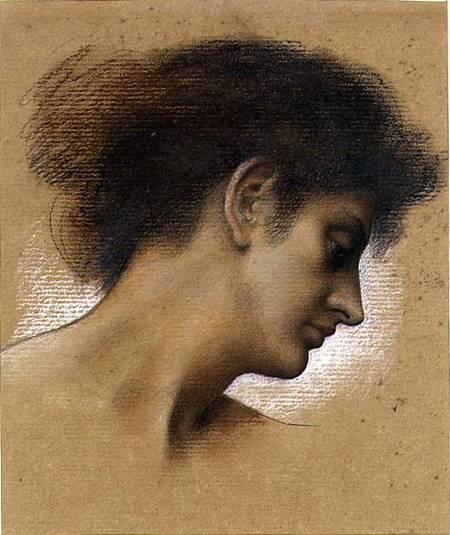 Study of a head (pastel on paper) od Evelyn de Morgan