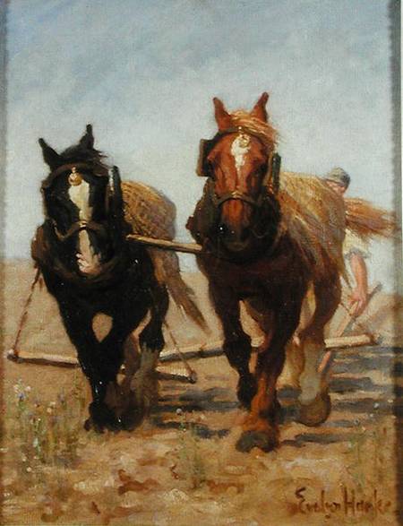 The Ploughing Team, Sussex Downs od Evelyn Harke