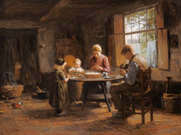 A Dutch Interior - Grace Before the Meal od Evert Pieters