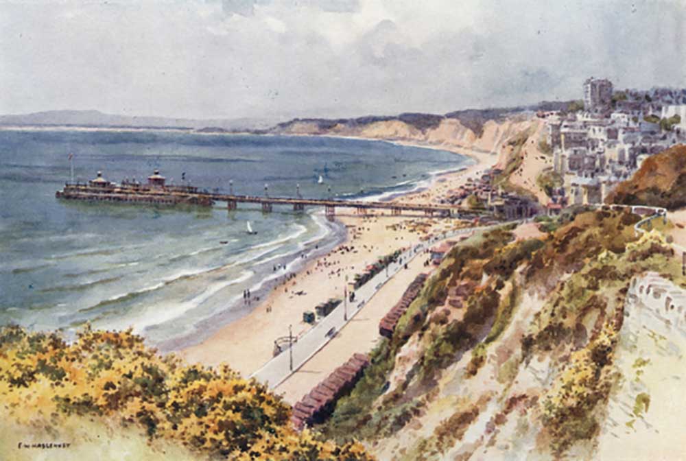 Bournemouth Pier and Sands from Eastcliff od E.W. Haslehust