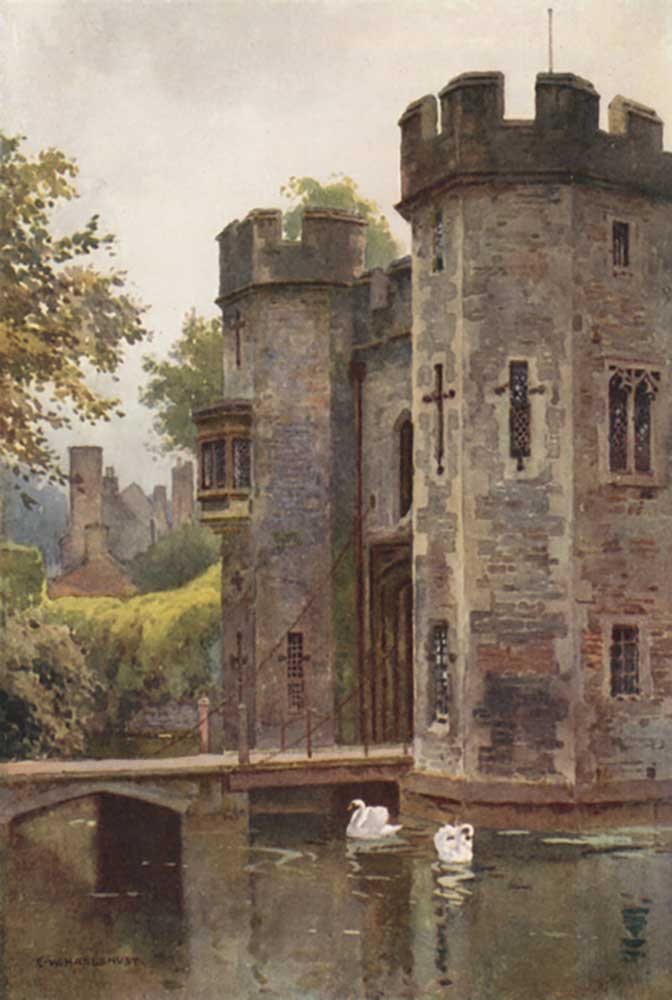 The Palace Gatehouse and Drawbridge, Wells od E.W. Haslehust