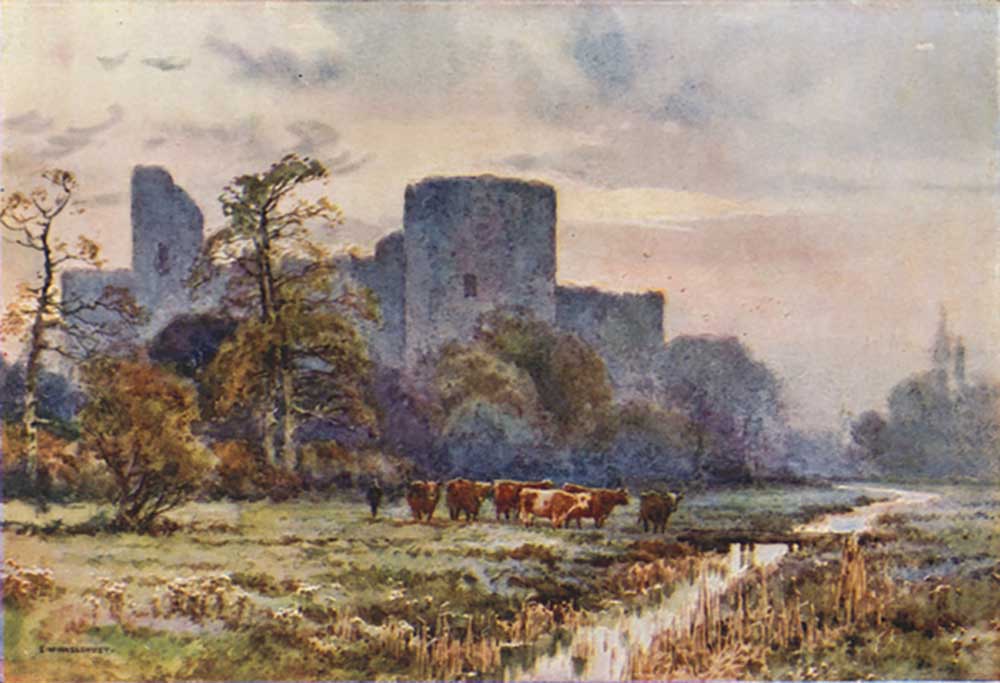 Pevensey Castle from the Meadwos od E.W. Haslehust