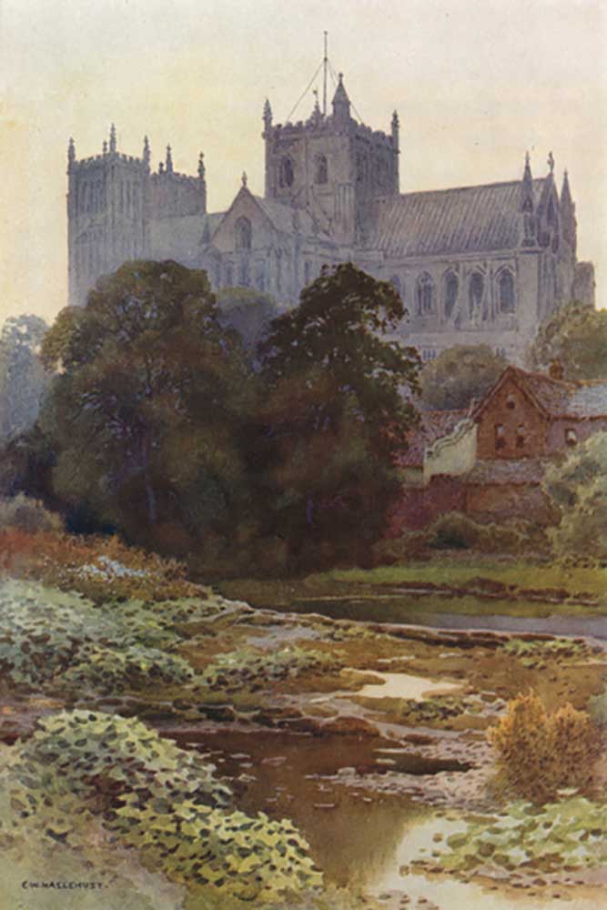 Ripon Minster from the River od E.W. Haslehust