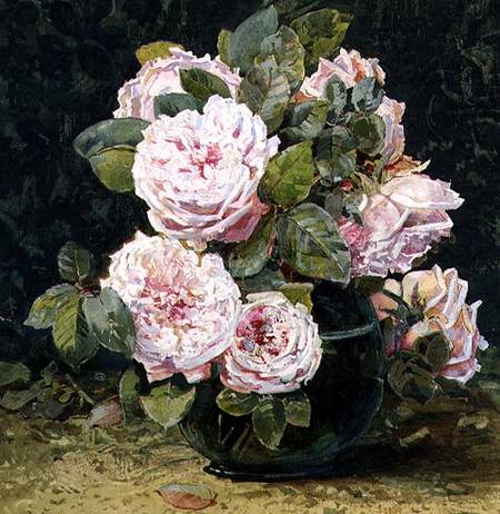 Roses in a Green Bowl od Fanny W. Currey