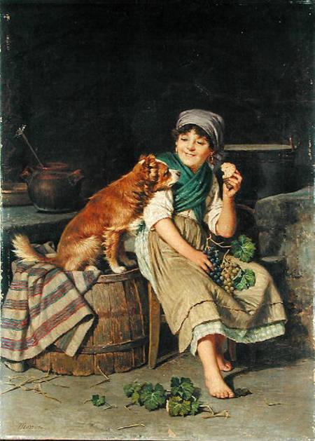 Girl with Dog od Federico Mazzotta