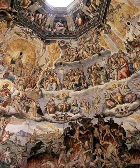 The Last Judgement, detail from the cupola of the Duomo od Federico Vasari