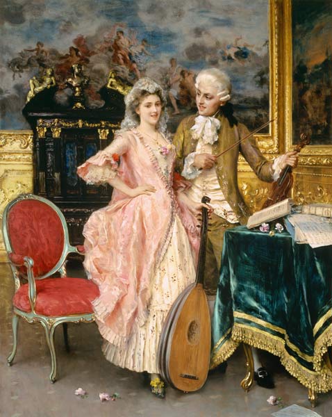 Music hour in the Rococo period. od Federigo Andreotti