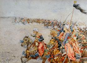 Charge of the Mamelukes at the Battle of Austerlitz, 2nd December 1805 (w/c on paper) 