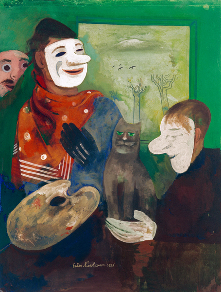 Masks and Cats (Artist with Mask and Cat) od Felix Nussbaum
