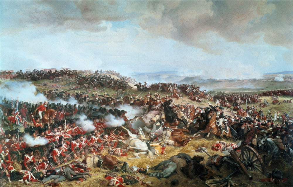 Cuirassiers Charging the Highlanders at the Battle of Waterloo on 18th June 1815 od Felix Philippoteaux