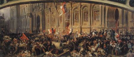 Alphonse de Lamartine (1790-1869) Rejecting the Red Flag at the Hotel-de-Ville, Paris od Felix Philippoteaux