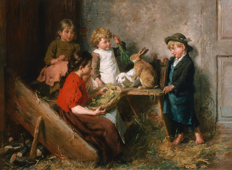 The rabbit feeding od Felix Schlesinger