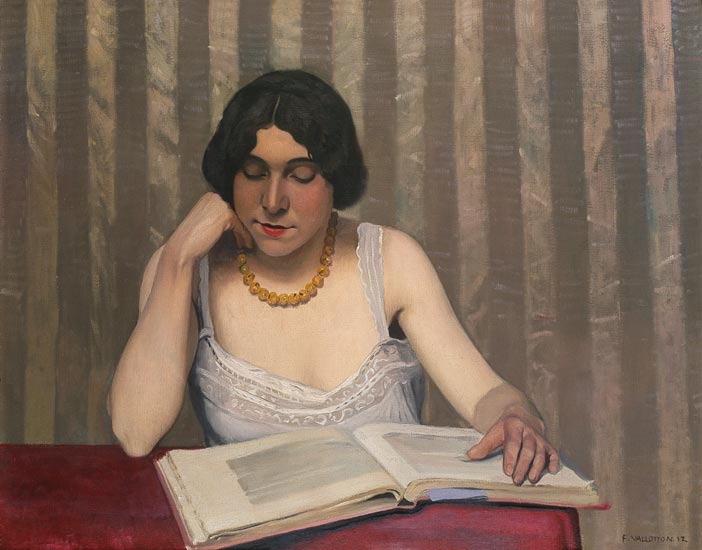Reader with a yellow chain od Felix Vallotton