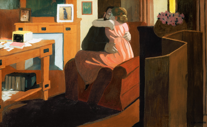 Intimacy, Couple in an Interior with a Partition od Felix Vallotton
