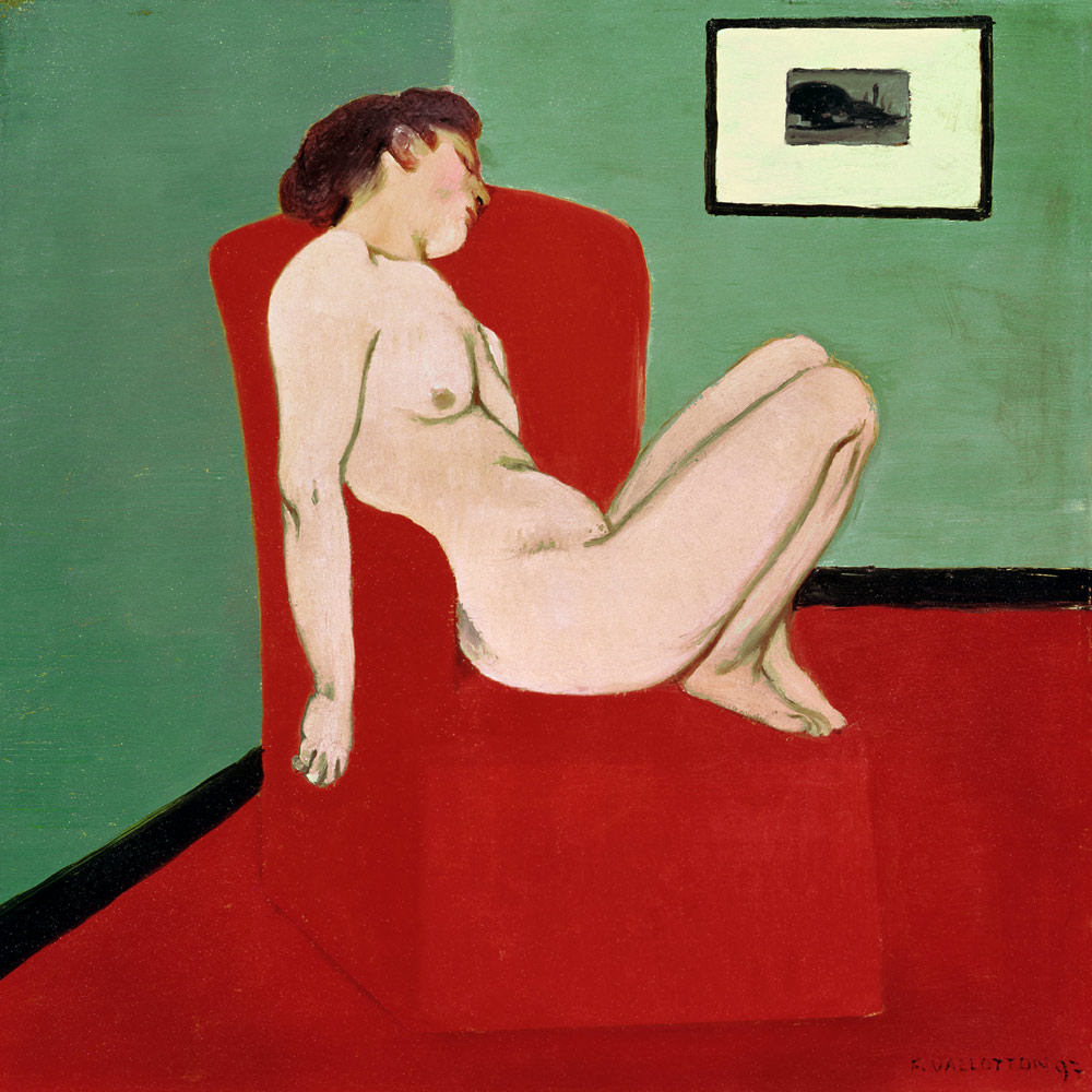 F.Vallotton / Nude woman on a chair od Felix Vallotton