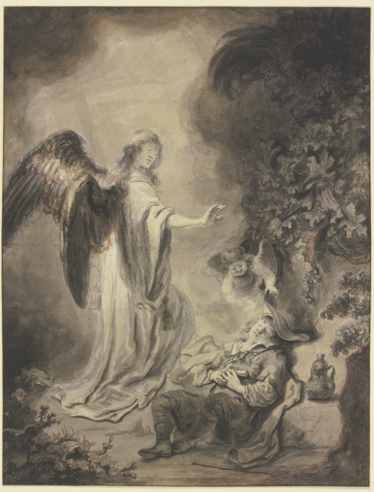 Der Engel erscheint Jacob im Traume od Ferdinand Bol