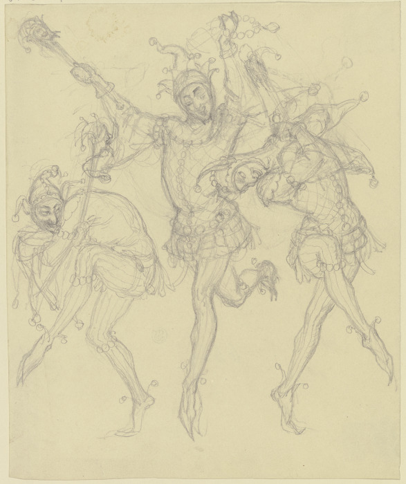Gruppe tanzender Harlequine od Ferdinand Fellner