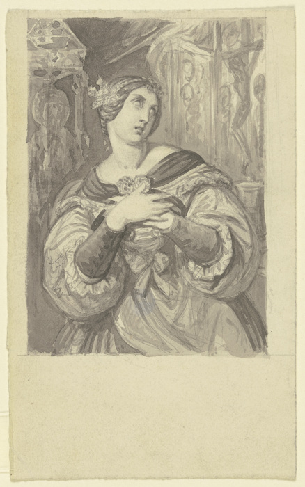 Weibliche Halbfigur (Entwurf für Almanachbilder) od Ferdinand Fellner