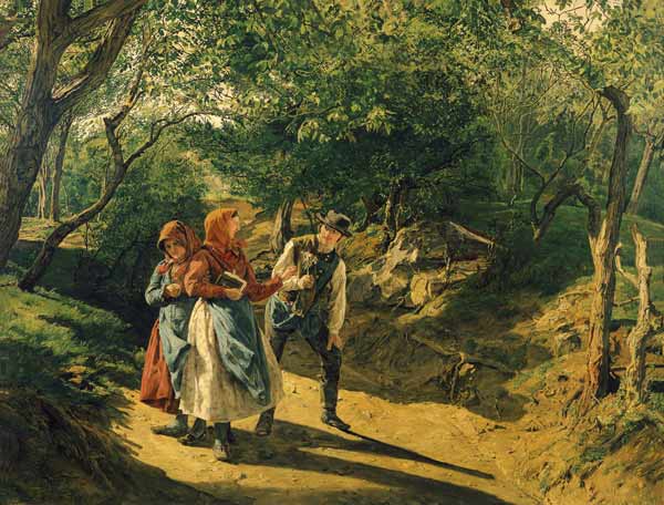 Meeting in the woods od Ferdinand Georg Waldmüller