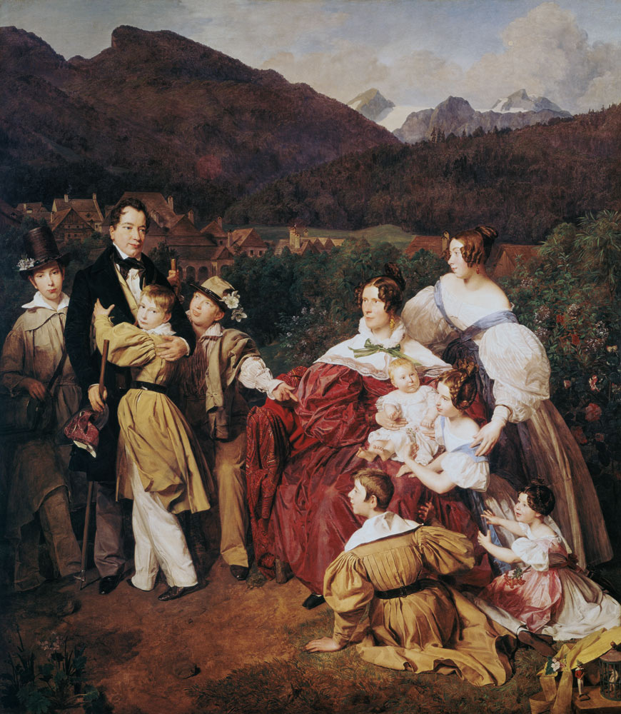 DrJosef Eltz and his family in bath Ischl. od Ferdinand Georg Waldmüller