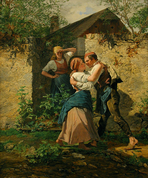 Peasant Lovers od Ferdinand Georg Waldmüller