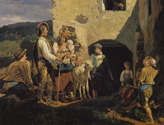 The forced sale (the last calf) od Ferdinand Georg Waldmüller
