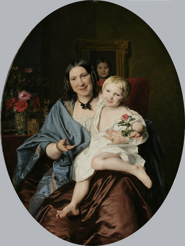 Frau mit Kind/Unbekannte Dame mit einem Kinde od Ferdinand Georg Waldmüller