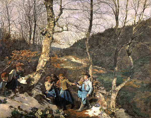Early Spring in the Vienna Woods (The Violet Pickers) od Ferdinand Georg Waldmüller
