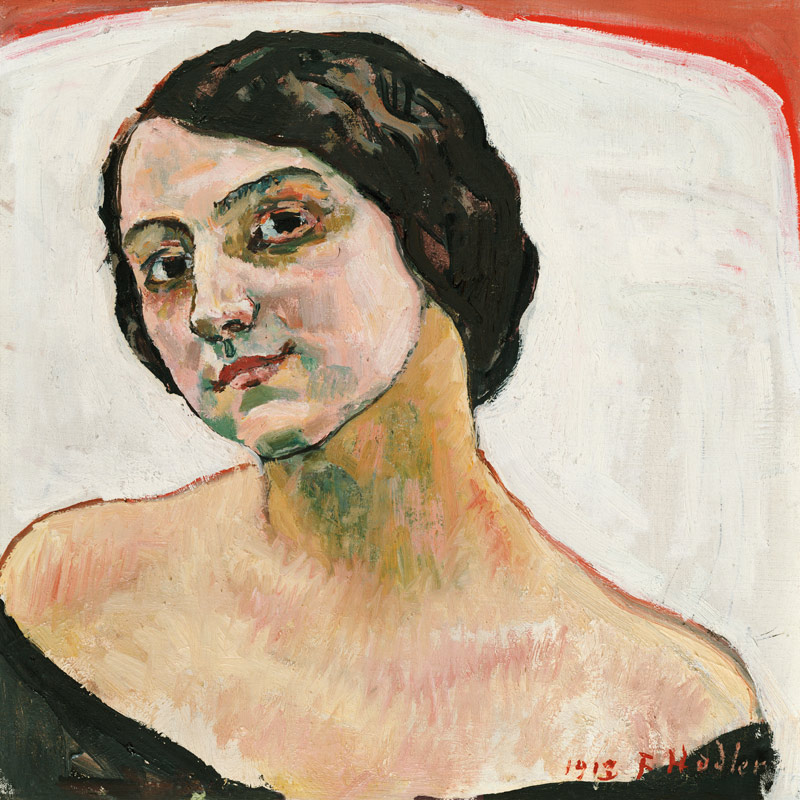 Bildnis einer Frau mit braunem Haar od Ferdinand Hodler