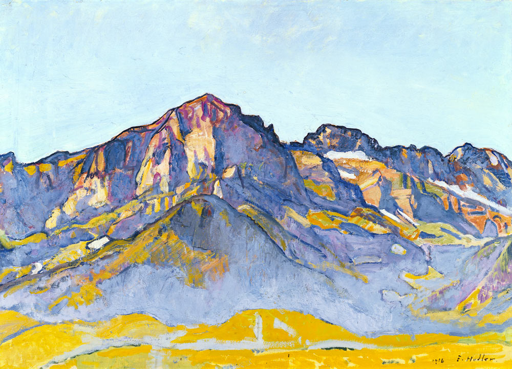 Dents Blanches at Champéry in the morning sun od Ferdinand Hodler