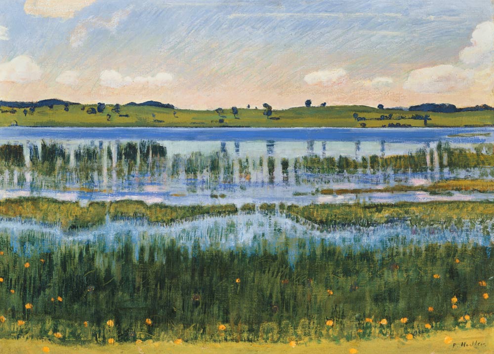 Shore at the Aeschi lake od Ferdinand Hodler