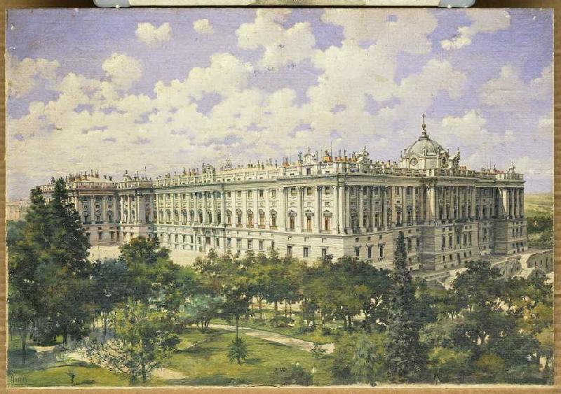 Der königliche Palast in Madrid. od Ferdinand Hodler