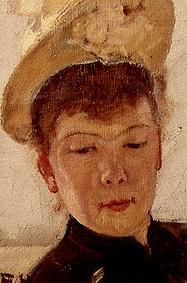 The first wife of the artist with a yellow hat. od Ferdinand Hodler