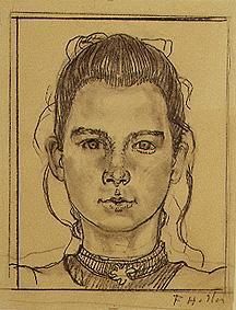 Portrait of a young girl. od Ferdinand Hodler
