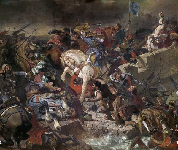 The battle of Taillebourg on July 21st, 1242. od Ferdinand Victor Eugène Delacroix