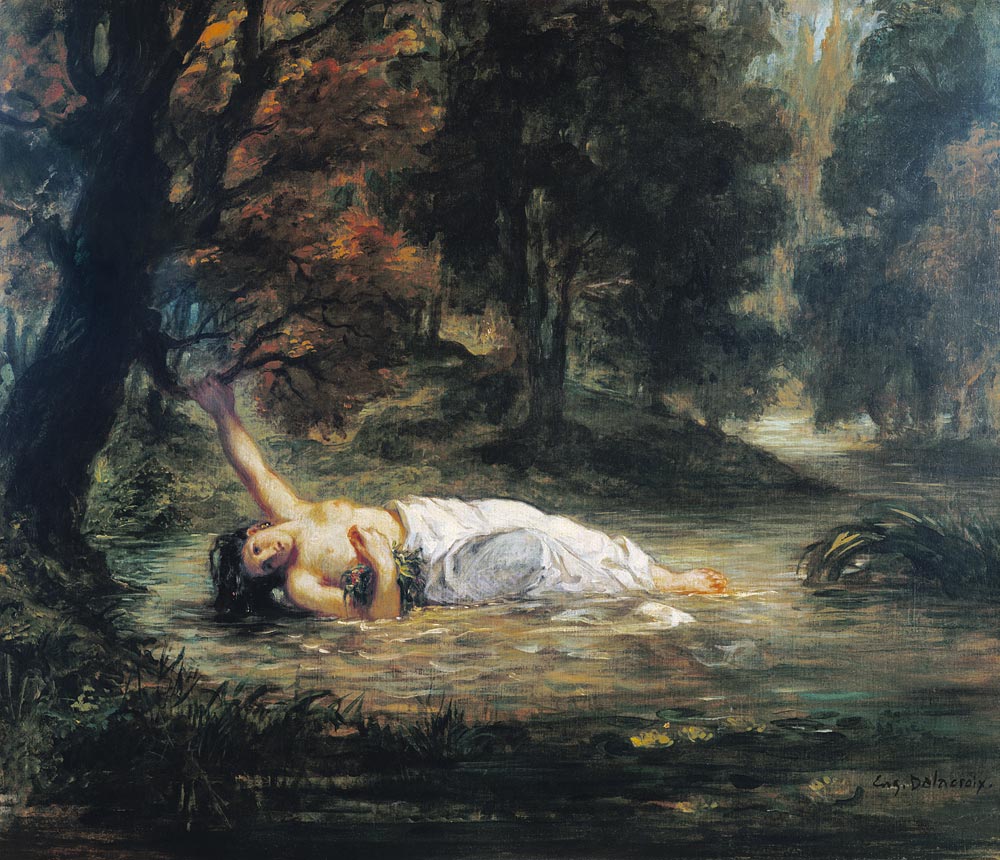 The death of the Ophelia od Ferdinand Victor Eugène Delacroix