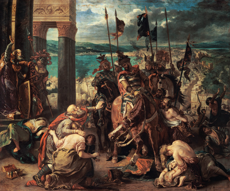 Move of the crusaders in Konstantinopel on April 12th, 1204. od Ferdinand Victor Eugène Delacroix