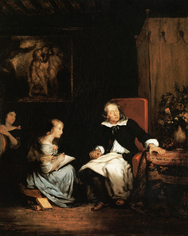 Milton dictated "Paradise Lost" to his daughters od Ferdinand Victor Eugène Delacroix