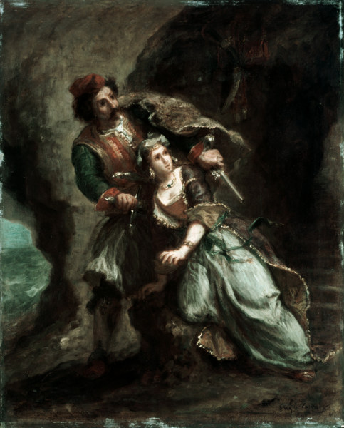 Byron / Bride of Abydos / Delacroix 1849 od Ferdinand Victor Eugène Delacroix