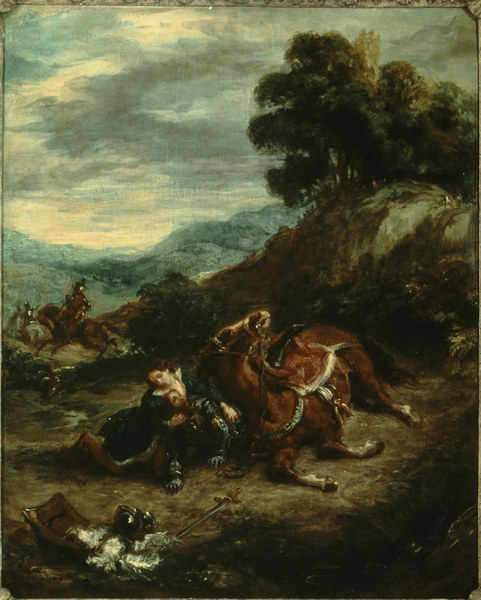 Byron, Tod des Lara / Gem.v.Delacroix od Ferdinand Victor Eugène Delacroix