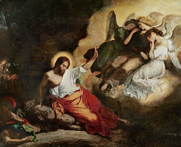 Christ in the Ölgarten (Christ at the mount of olives) od Ferdinand Victor Eugène Delacroix